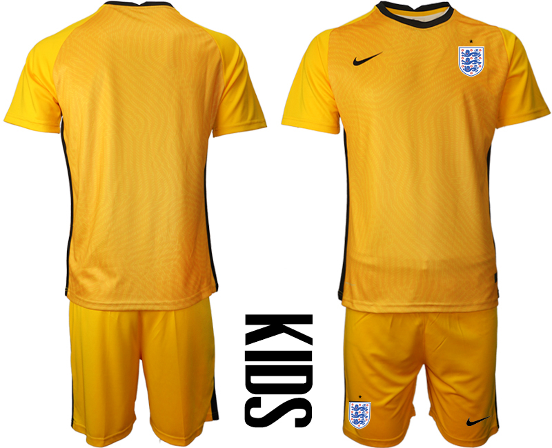 2021 European Cup England yellow goalkeeper Youth soccer jerseys->youth soccer jersey->Youth Jersey